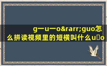 g一u一o→guo怎么拼读视频里的短横叫什么u o